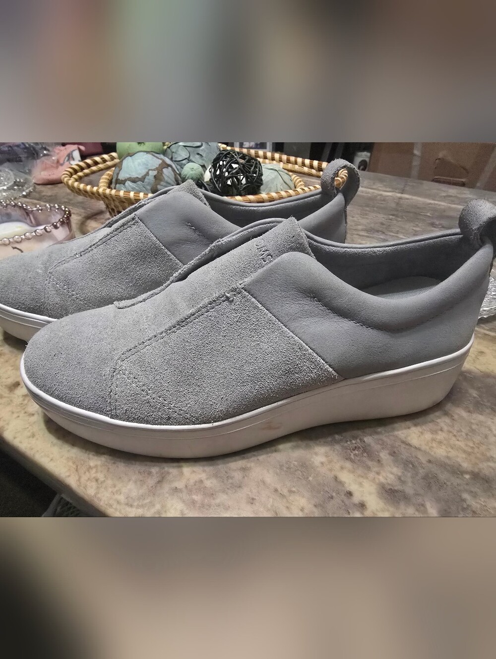 TOMS Slip-On Women's Suede Platform Sneakers - Gray